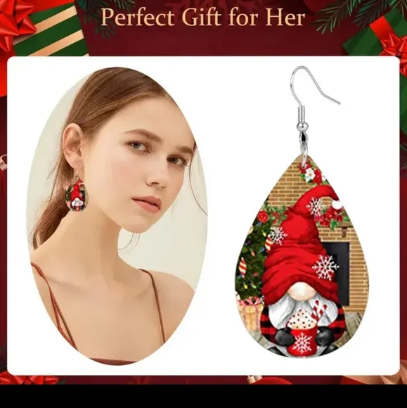 🛑3$15 Christmas Gnome Earrings - Picture 2 of 4